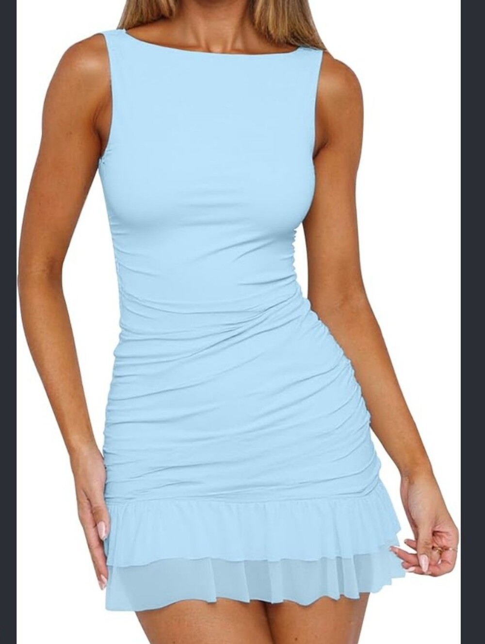 White Fox The Only One I Love Mini Baby Blue Dress